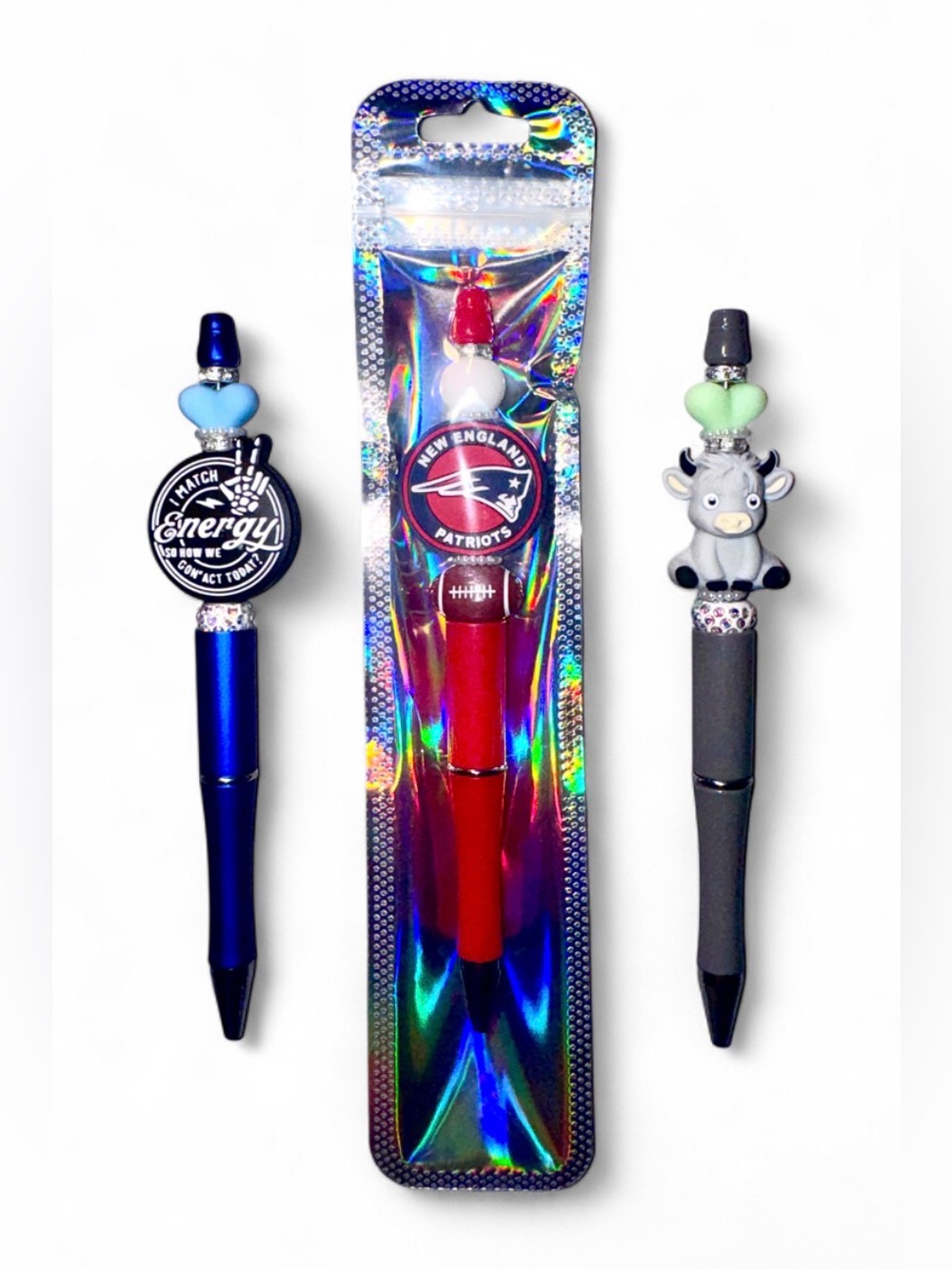 Patriots, Cute Ball Point Beaded Pens Buy 2, Get 1 FREE! |3 Pens+3Ink Refill